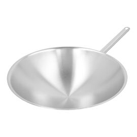 Wok runder Boden 36 cm, 18/10 Edelstahl