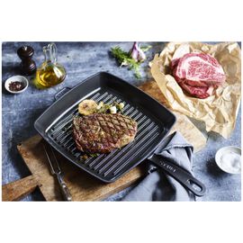 12-inch, Cast Iron, Square, Grill Pan, Black Matte