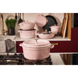 7 qt, Round, Cocotte, Pink Peony