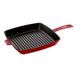 12-inch, Cast Iron, Square, Grill Pan, Cherry